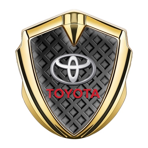 Toyota Emblem Self Adhesive Gold Waffle Effect Red Characters Edition