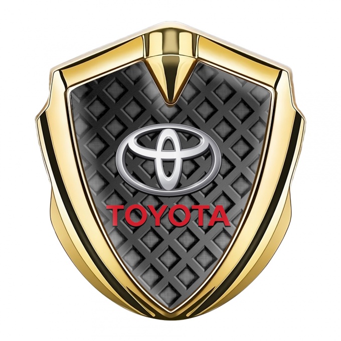 Toyota Emblem Self Adhesive Gold Waffle Effect Red Characters Edition