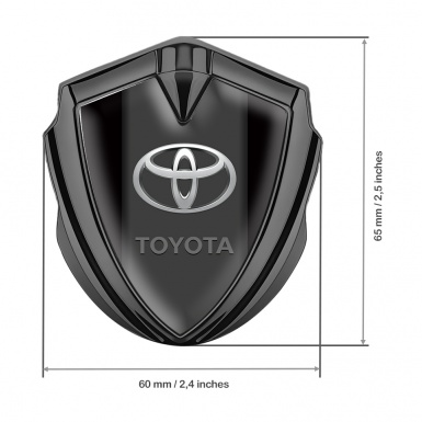 Toyota Bodyside Emblem Badge Graphite Black Base Chromatic Oval Logo
