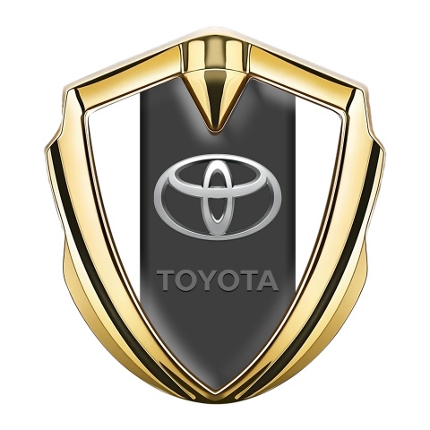 Toyota Trunk Emblem Badge Gold White Base Center Column Design