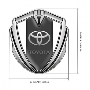 Toyota Trunk Emblem Badge Silver White Base Center Column Design