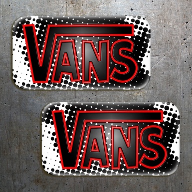 Vans stickers domed white and black point 2 pcs