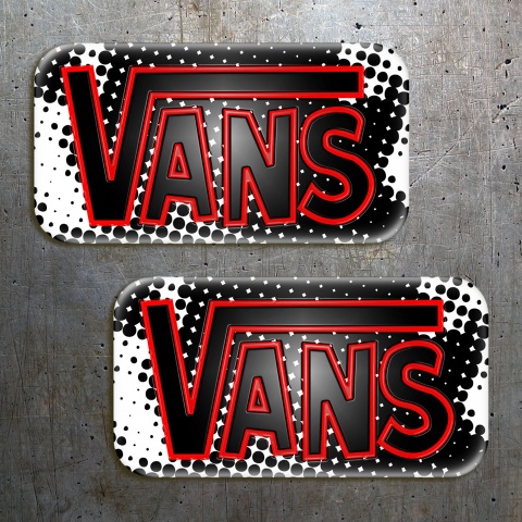 Vans stickers domed white and black point 2 pcs
