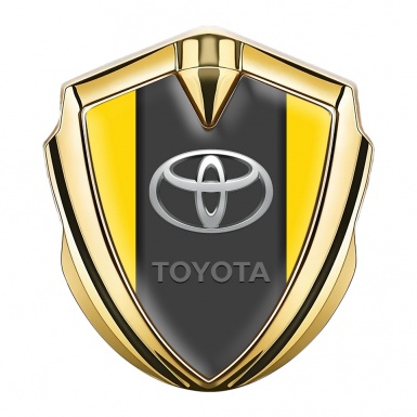 Toyota Bodyside Emblem Self Adhesive Gold Yellow Charcoal Oval Logo