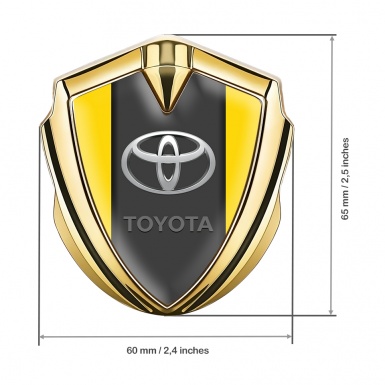 Toyota Bodyside Emblem Self Adhesive Gold Yellow Charcoal Oval Logo