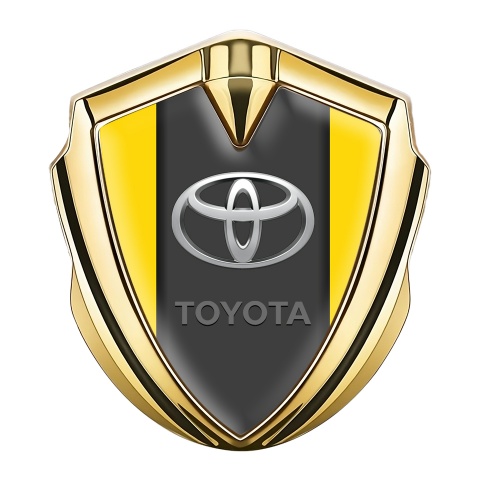 Toyota Bodyside Emblem Self Adhesive Gold Yellow Charcoal Oval Logo