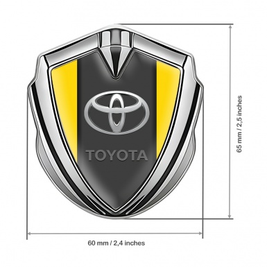 Toyota Bodyside Emblem Self Adhesive Silver Yellow Charcoal Oval Logo