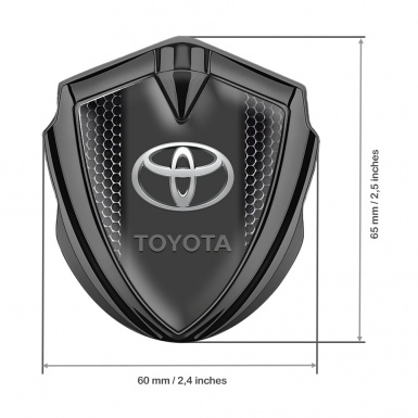 Toyota Emblem Fender Badge Graphite Perforated Grate Oval Logo Edition