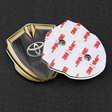 Toyota Emblem Fender Badge Gold Perforated Grate Oval Logo Edition