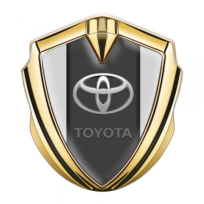 Toyota Fender Emblem Badge Gold Moon Grey Center Pilon Oval Logo