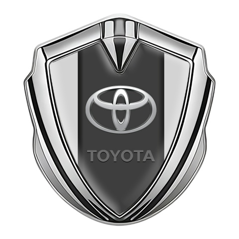 Toyota Fender Emblem Badge Silver Moon Grey Center Pilon Oval Logo