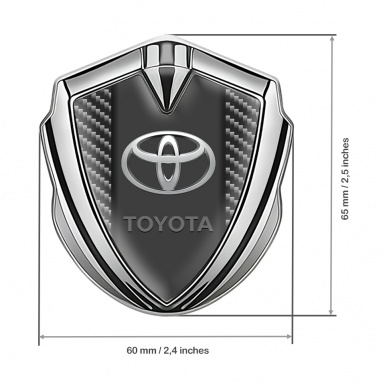 Toyota Emblem Trunk Badge Silver Dark Carbon Chromatic Logo Design