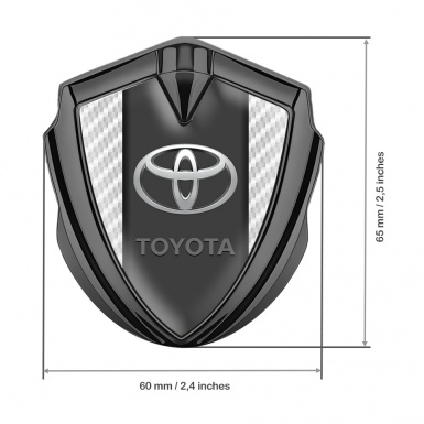 Toyota Emblem Self Adhesive Graphite White Carbon Frame Elliptic Design