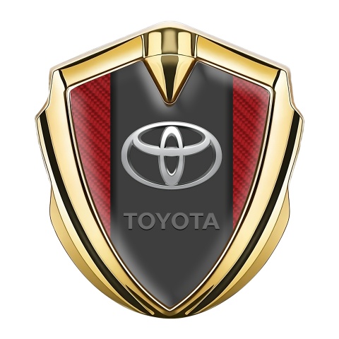 Toyota Bodyside Emblem Badge Gold Red Carbon Sides Oval Logo