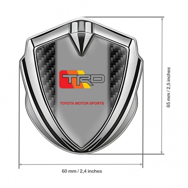 Toyota TRD Trunk Emblem Badge Silver Grey Tricolor Logo Design