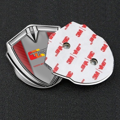Toyota TRD Bodyside Domed Emblem Silver Red Carbon Tricolor Edition