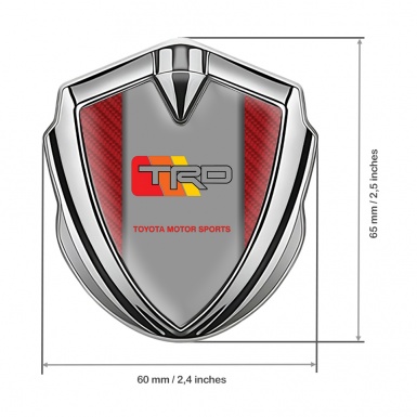 Toyota TRD Bodyside Domed Emblem Silver Red Carbon Tricolor Edition