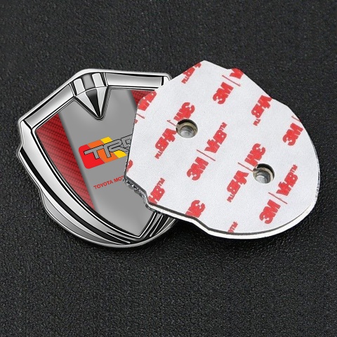Toyota TRD Bodyside Domed Emblem Silver Red Carbon Tricolor Edition
