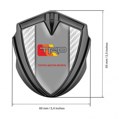 Toyota TRD Metal Emblem Self Adhesive Graphite White Carbon Frame Design