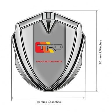 Toyota TRD 3D Car Metal Domed Emblem Silver Moon Grey Color Logo