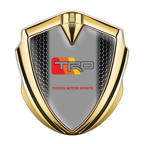 Toyota TRD Emblem Fender Badge Gold Dark Grate Color Racing Logo