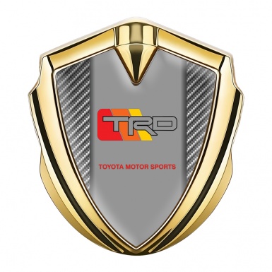 Toyota TRD Fender Emblem Badge Gold Light Carbon Tricolor Motif