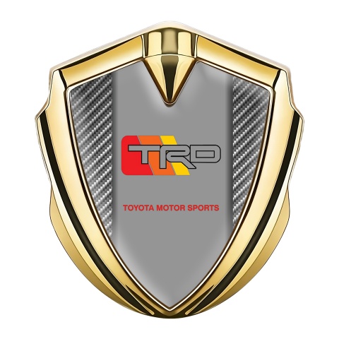Toyota TRD Fender Emblem Badge Gold Light Carbon Tricolor Motif