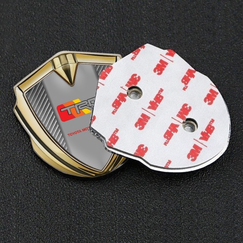 Toyota TRD Fender Emblem Badge Gold Light Carbon Tricolor Motif