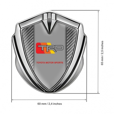 Toyota TRD Fender Emblem Badge Silver Light Carbon Tricolor Motif