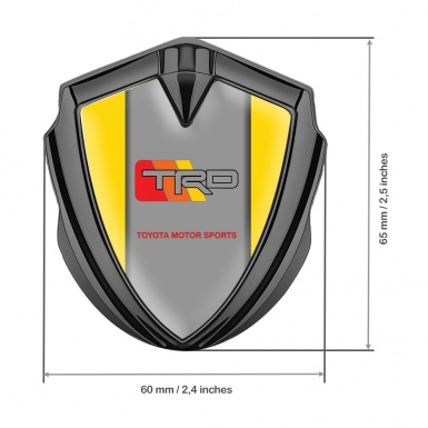 Toyota TRD Emblem Trunk Badge Graphite Yellow Frame Racing Logo