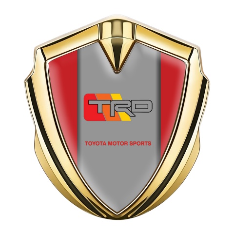 Toyota TRD Emblem Self Adhesive Gold Red Frame Racing Edition