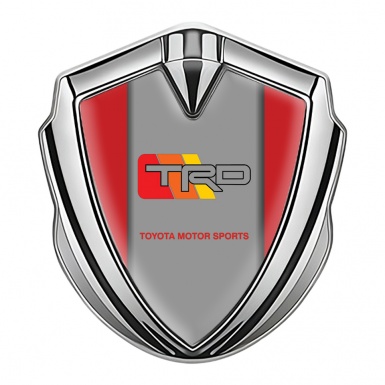 Toyota TRD Emblem Self Adhesive Silver Red Frame Racing Edition