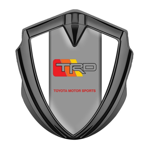 Toyota TRD Bodyside Emblem Badge Graphite White Border Grey Panel