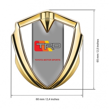 Toyota TRD Bodyside Emblem Badge Gold White Border Grey Panel