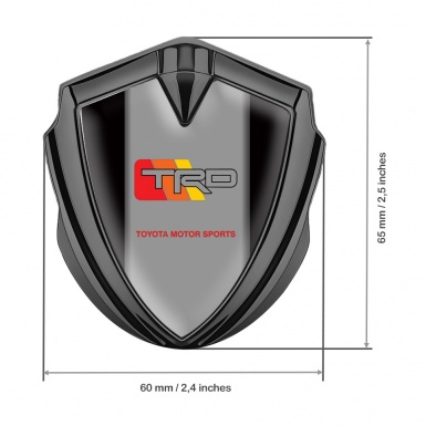 Toyota TRD Trunk Emblem Badge Graphite Black Base Grey Racing Edition