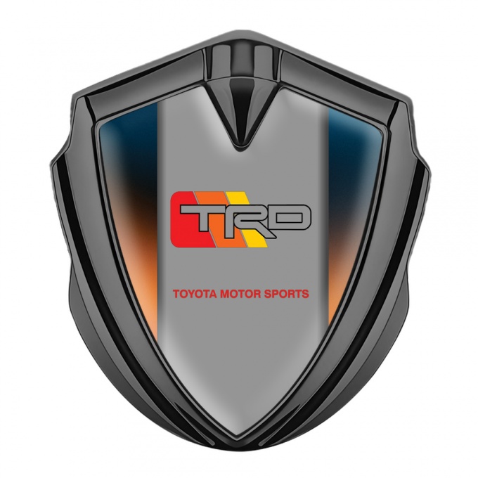 Toyota TRD Emblem Car Badge Graphite Gradient Base Grey Racing Motif