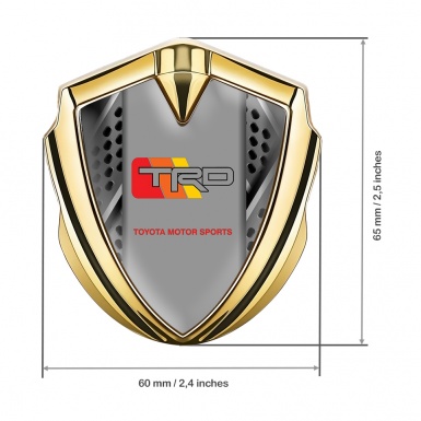 Toyota TRD Bodyside Domed Emblem Gold Mixed Mesh Racing Colors