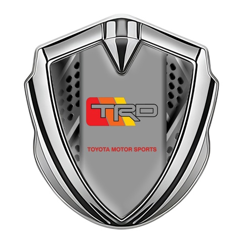 Toyota TRD Bodyside Domed Emblem Silver Mixed Mesh Racing Colors