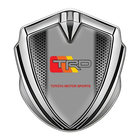 Toyota TRD Bodyside Emblem Self Adhesive Silver Light Mesh Racing Logo