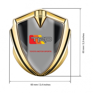 Toyota TRD Metal Emblem Self Adhesive Gold Grey Wings Sport Edition
