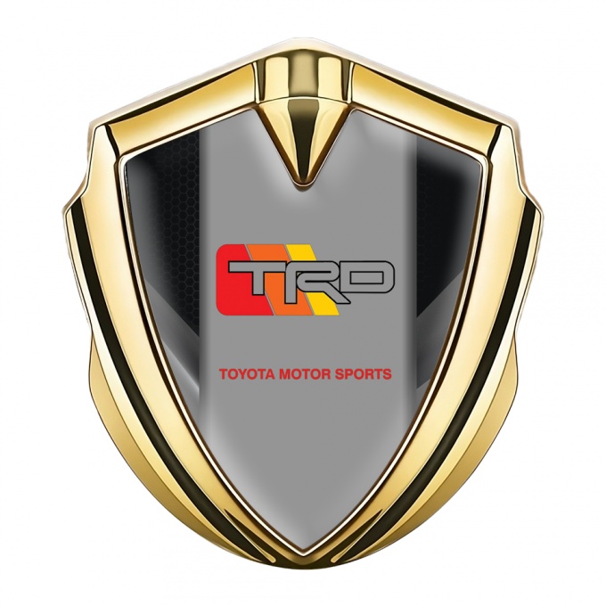 Toyota TRD Metal Emblem Self Adhesive Gold Grey Wings Sport Edition