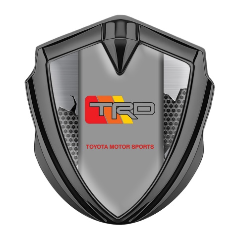 Toyota TRD 3D Car Metal Domed Emblem Graphite Broken Shield Effect
