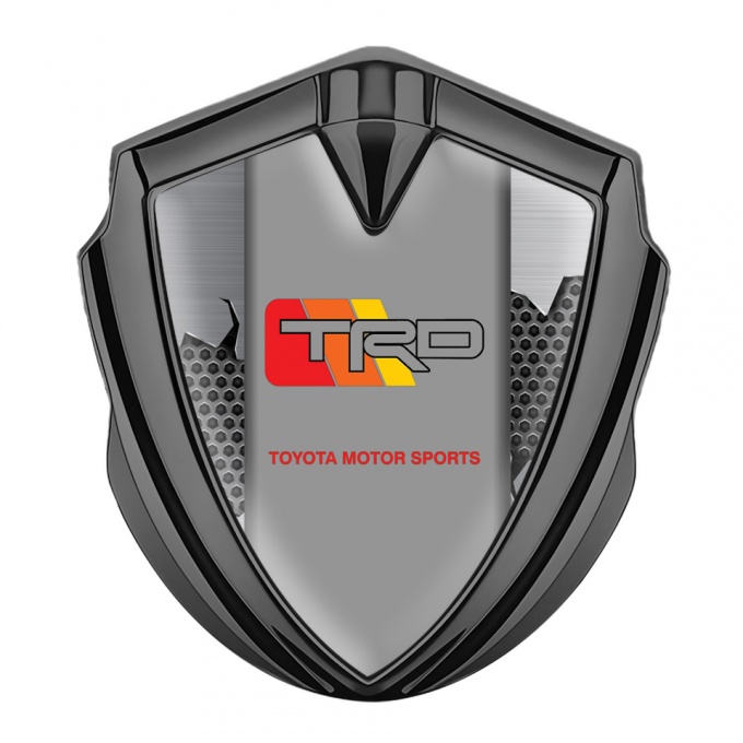Toyota TRD 3D Car Metal Domed Emblem Graphite Broken Shield Effect