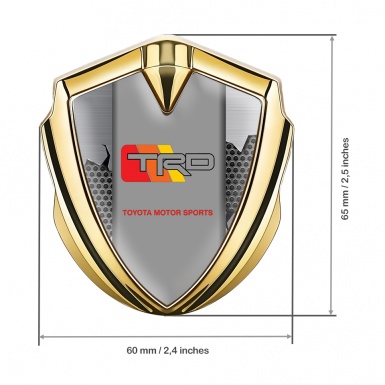 Toyota TRD 3D Car Metal Domed Emblem Gold Broken Shield Effect