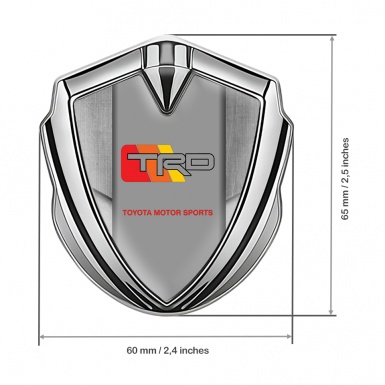 Toyota TRD Bodyside Badge Self Adhesive Silver Stone Effect Tricolor