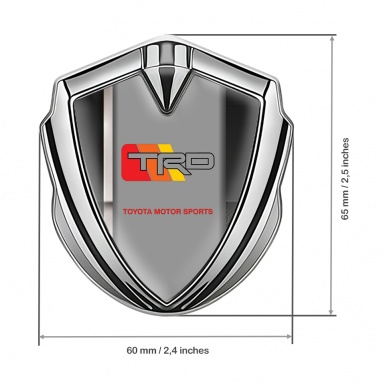 Toyota TRD Emblem Badge Self Adhesive Silver Black White Pearl Stripe