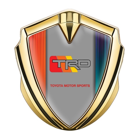 Toyota TRD Emblem Fender Badge Gold Color Mesh Racing Tricolor