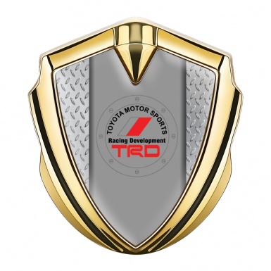 Toyota TRD Trunk Emblem Badge Gold Metal Mesh Round Logo Design