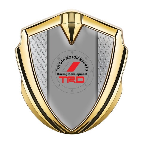 Toyota TRD Trunk Emblem Badge Gold Metal Mesh Round Logo Design