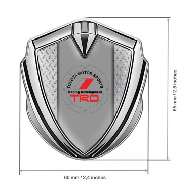 Toyota TRD Trunk Emblem Badge Silver Metal Mesh Round Logo Design